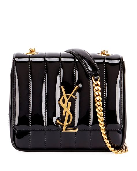 ysl vicky crossbody bag|Saint Laurent Vicky Small Crossbody Bag In Quilted Patent Leather.